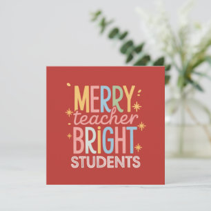 Blijde Leraar Briljante Studenten Kerstmis Grappig Kaart