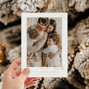 Blijde Letters Verstoren Kerstkaart Folie Feestdagenkaart
