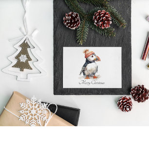 Blijde Puffin, op maat Feestdagenkaart