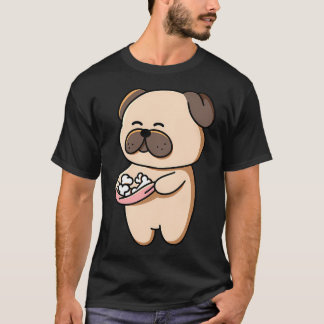 Blijde Pug met Popcorn T-shirt