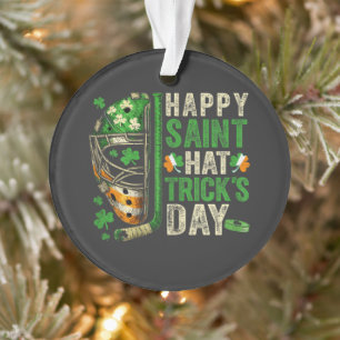 Blijde Sint Hattrick IJshockeyspeler Ornament