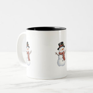 Blijde Sneeuwman Tweekleurige Koffiemok