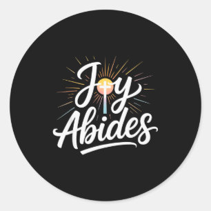 Blijdschap Blijft Christelijk Kruis Zonnestraal Ge Ronde Sticker
