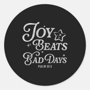 Blijdschap overwint slechte dagen Psalm 30_5 Opbeu Ronde Sticker