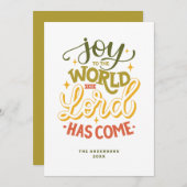 Blijdschap voor de wereld, de Heer is gekomen. Ker Feestdagenkaart (Voorkant / Achterkant)