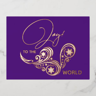 Blijdschap voor de Wereld Moderne Calligrafie Folie Feestdagen Briefkaart