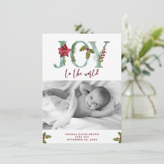 blijdschap voor de wereld rond kerstmis - nieuwe b feestdagenkaart (Staand voorkant)