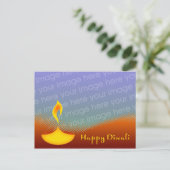 blije diwali diya fotokaart briefkaart (Staand voorkant)