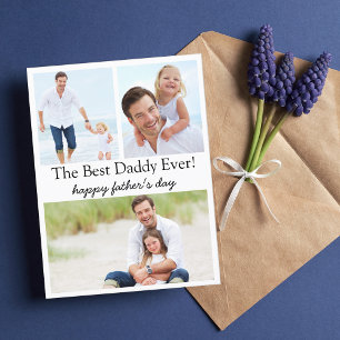 blije vaders dag , 3 foto ' s collage modern simpe feestdagenkaart