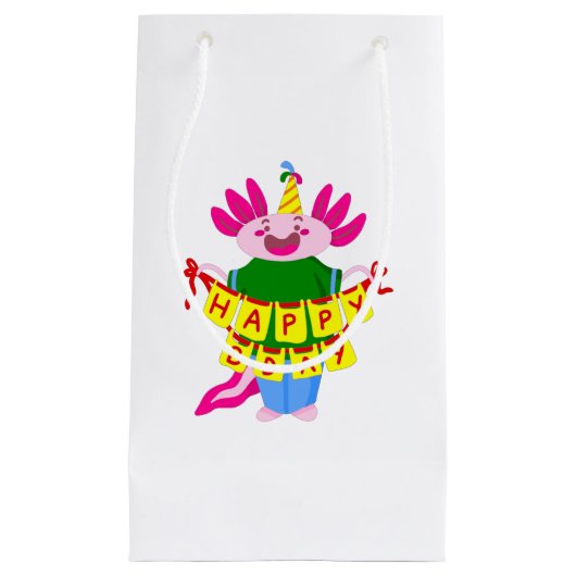 blije verjaardag Axolotl Klein Cadeauzakje (Voorkant)