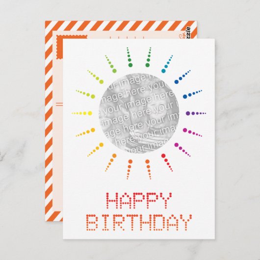 blije verjaardag (brightBurst) Briefkaart (Voorkant / Achterkant)