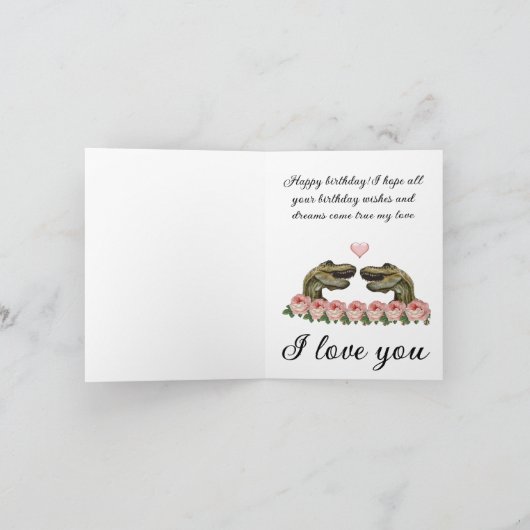 blije verjaardag dinosaur kaart (Binnen)