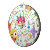 blije verjaardag emoji dartbord (Voorkant Rechts)