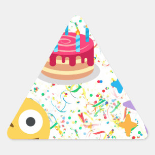 blije verjaardag emoji driehoek sticker