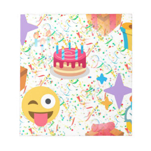 blije verjaardag emoji notitieblok