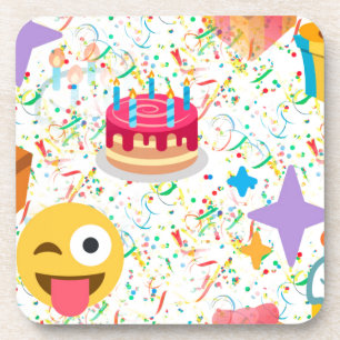 blije verjaardag emoji onderzetter