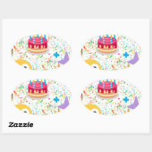 blije verjaardag emoji ovale sticker (Vel)