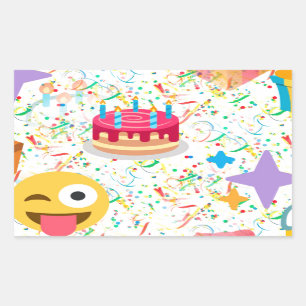 blije verjaardag emoji rechthoekige sticker
