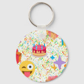 blije verjaardag emoji sleutelhanger (Voorkant)