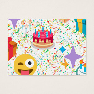 blije verjaardag emoji visitekaartjes