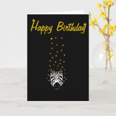 blije verjaardag zwarte en witte zebra ster goud kaart (Gele Bloem)
