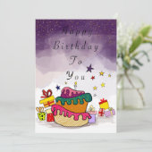 blije verjaardagskaart kaart (Staand voorkant)