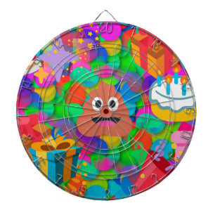 blije verjaardagspost emoji dartbord