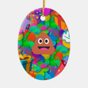 blije verjaardagspost emoji keramisch ornament