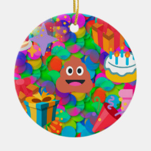 blije verjaardagspost emoji keramisch ornament
