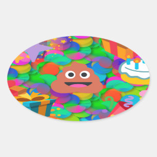 blije verjaardagspost emoji ovale sticker