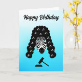 blije verjaardagsrechter zebra zwart lang haar kaart (Gele Bloem)