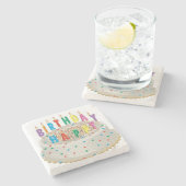 blije verjaardagstaart onderzetter (Zijkant)