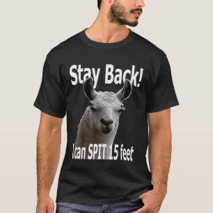 Blijf 15 voet achteruit Schattige lama T-shirt