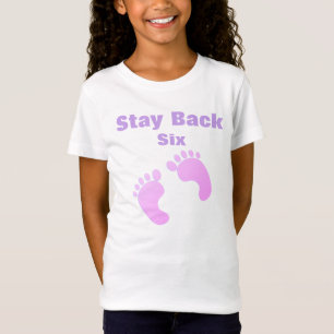 Blijf 6 Voetjes Achter Meisjes Schattig Roze Paars T-shirt