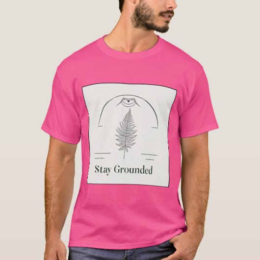 Blijf aan de grond - Minimalistische Fern Leaf Ret T-shirt (Voorkant)