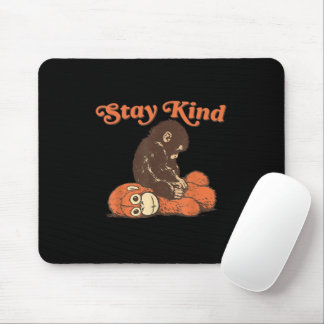 Blijf aardig Baby aap stomp knuffel CuteGrappig di Muismat