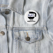 Blijf adembenemend Funny Coffee Pun Ronde Button 5,7 Cm (In situ)