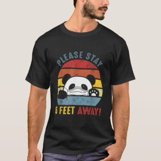 Blijf Alsjeblieft 1,8 Meter Weg Panda Sociale Afst T-shirt
