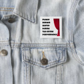 'Blijf alstublieft zitten' Grappige badkamerknop Vierkante Button 5,1 Cm (In situ)