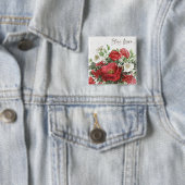 Blijf arm - Vakantievloeistoffen Vierkante Button 5,1 Cm (In situ)