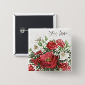 Blijf arm - Vakantievloeistoffen Vierkante Button 5,1 Cm (Voorkant /achterkant)