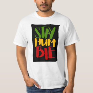 Blijf bescheiden Rasta Kleuren Reggae T-Shirt