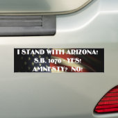 Blijf bij ARIZONA - NEE TEGEN AMNESTEIT! Bumpersticker (Op auto)