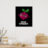Blijf bij Funny Veggie Beet Pun Dark BG Poster (Keuken)