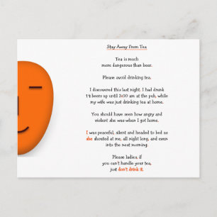 Blijf bij thee, niet bij bier Leuke vrouw grap hum Briefkaart