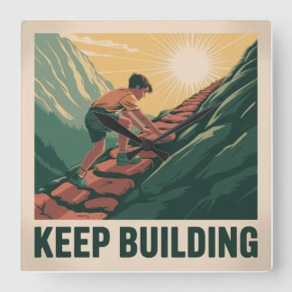 Blijf Bouwen Vierkante Klok