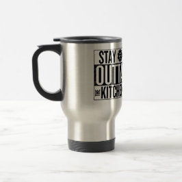 "Blijf buiten de keuken": Travel Mug Reisbeker