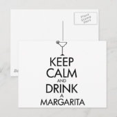 Blijf Calm Margarita T-shirt Briefkaart (Voorkant / Achterkant)