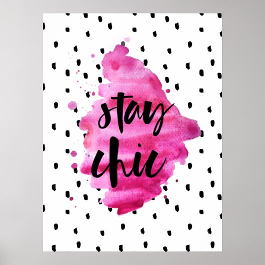 Blijf Chic Hot Roze Poster (Voorkant)