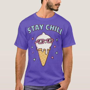 Blijf chill vanille ijs met zonnebril t-shirt
